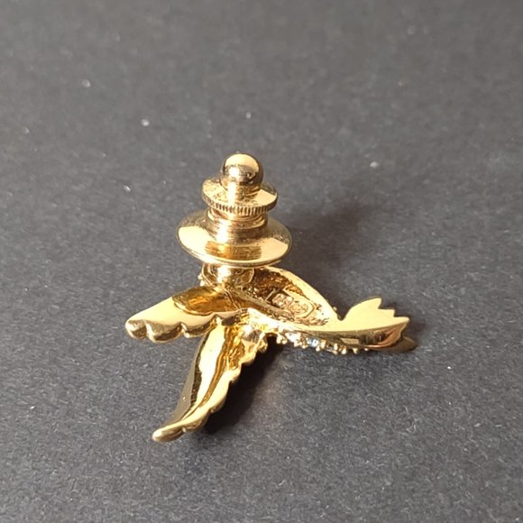 Very Pretty Blue, Green, And Gold Tone Hummingbird Pin - Picture 8 of 8